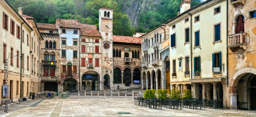 Fototapeta Naklejka Na Ścianę i Meble -  Traditional medieval villages (towns) of northern Italy - Vittorio Veneto. Veneto province