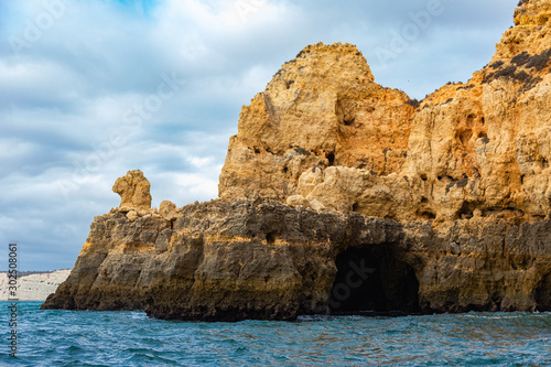 Cliffs on the coast of Lagos in southern Portugal