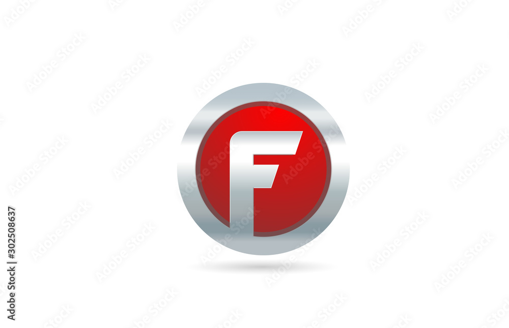 red metal F alphabet letter logo design icon for company or business red metal F alphabet letter logo design icon for company or business