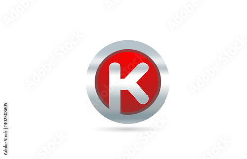 Free Download red metal K alphabet letter logo design icon for company or business - GFXLoad