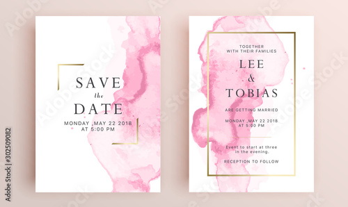 Beautiful set of wedding card templates. Gold collection of geometrical polyhedron, art deco style for wedding invitation, luxury templates, decorative patterns.