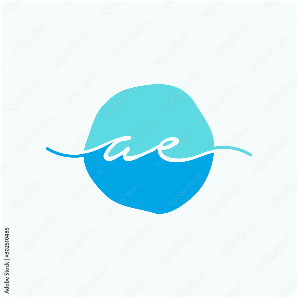 Letter AE or A E with circle handwriting concept. handwriting logo of initial signature, wedding, fashion, jewelry, boutique, and botanical with creative template for any company or business - vector Letter AE or A E with circle handwriting concept. handwriting logo of initial signature, wedding, fashion, jewelry, boutique, and botanical with creative template for any company or business - vector