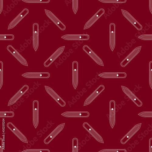 Seamless pattern nail file. Vector texture black on a white background. Thin lines symbol. Design for banner, flyer, poster or print, websites, web design, mobile app on white background.