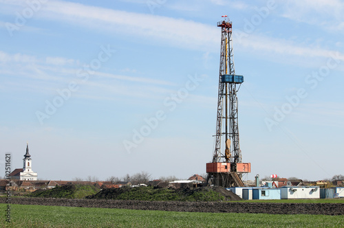 Oil and gas drilling rig in oilfield industry