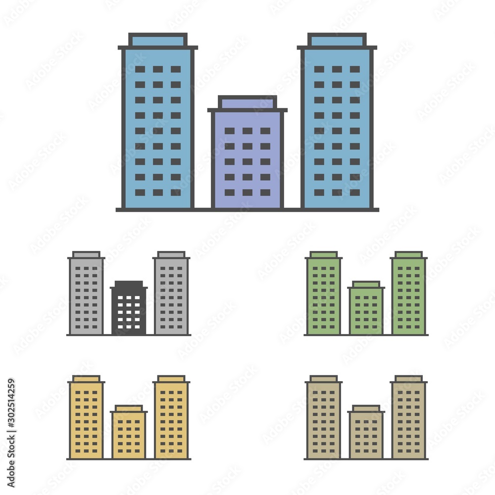 isolated building icon set vector.