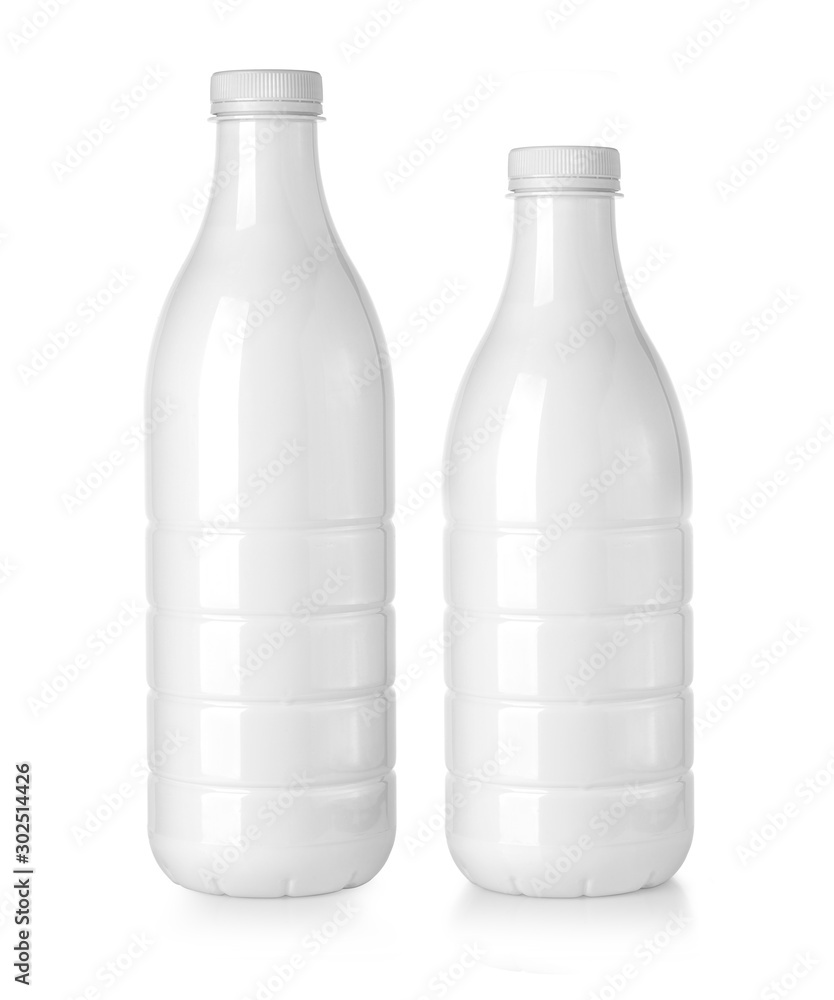 plastc bottles with milk plastc bottles with milk