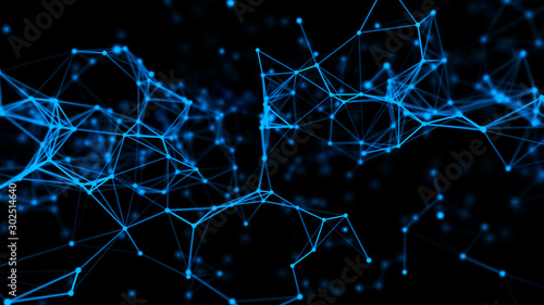 Abstract graphic design. Network connection background. 3d rendering.