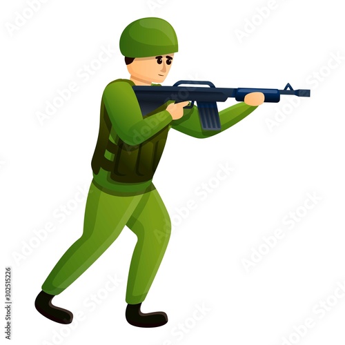 Infantry soldier icon. Cartoon of infantry soldier vector icon for web design isolated on white background © nsit0108