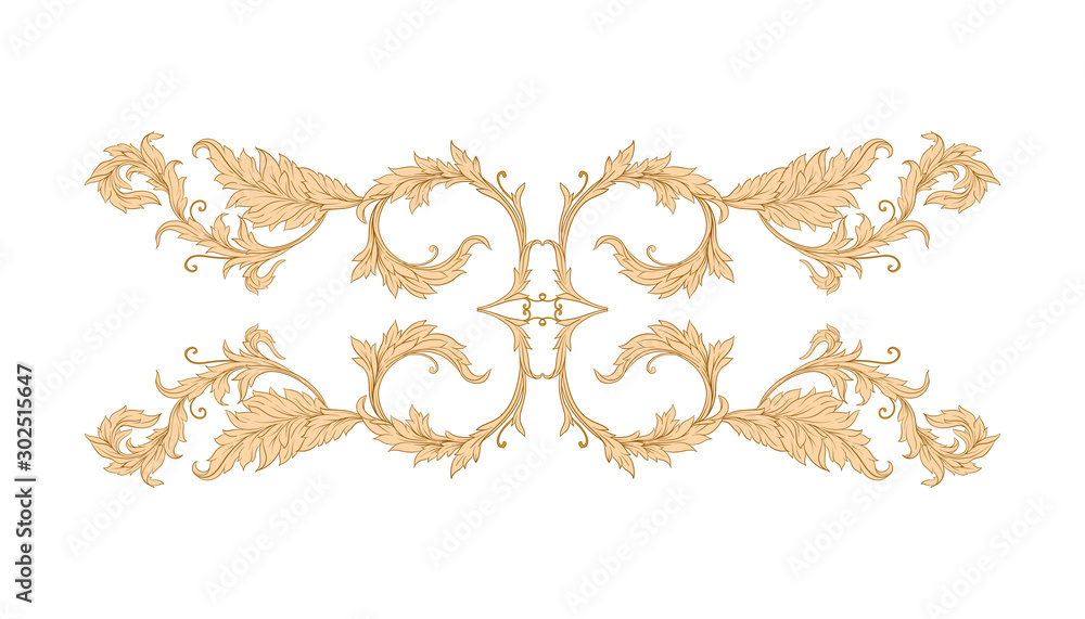 Elements In baroque, rococo, victorian, renaissance style. Trendy floral vintage pattern. Vector illustration. Elements In baroque, rococo, victorian, renaissance style. Trendy floral vintage pattern. Vector illustration.