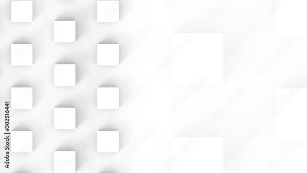 loopable movement of white square cube boxes stack wall and floor footage design background. loopable movement of white square cube boxes stack wall and floor footage design background.