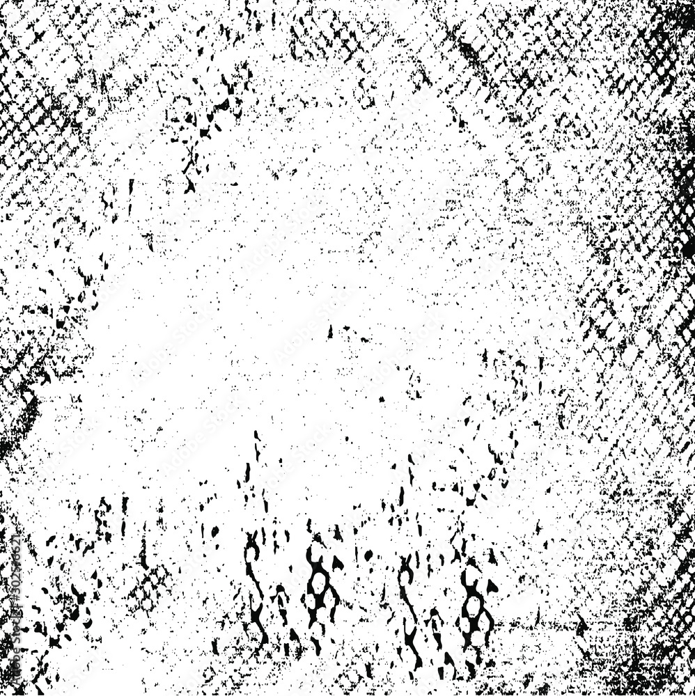 Fototapeta premium Worn down wallpaper pattern design. Broken plaster and grunge damask effect. Distressed overlay texture design. Vector illustration. Eps10.