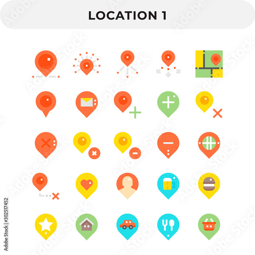 Flat Icons Pack for UI. Pixel perfect vector icon set for web design and website application.