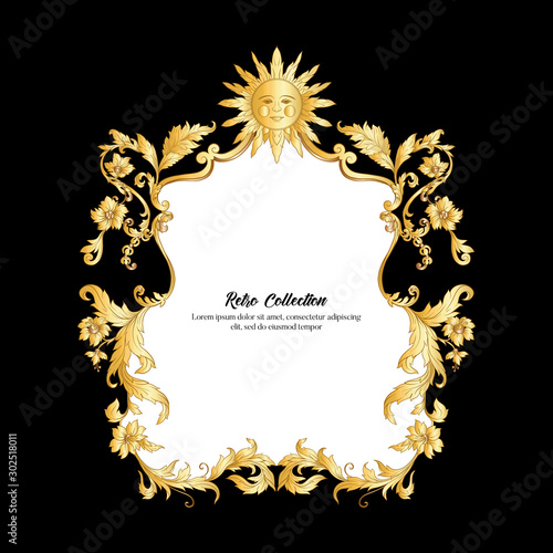 Elements In baroque, rococo, victorian, renaissance style. Trendy floral vintage pattern. Vector illustration.