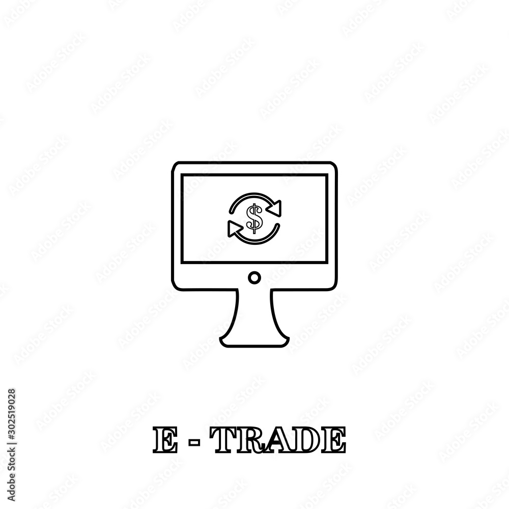 E-trade icon. Online shopping symbol. Logo design element E-trade icon. Online shopping symbol. Logo design element