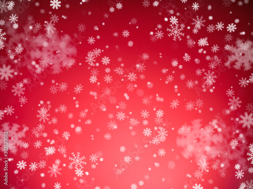 Snowflakes in red textured background