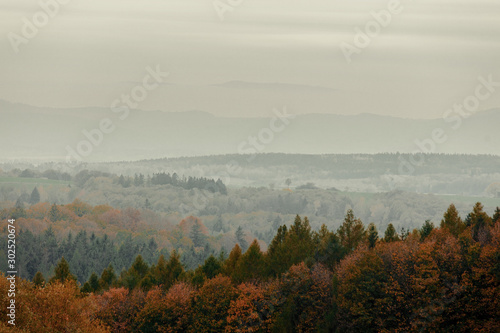 view on Beskids mountains in sunset time © Masson