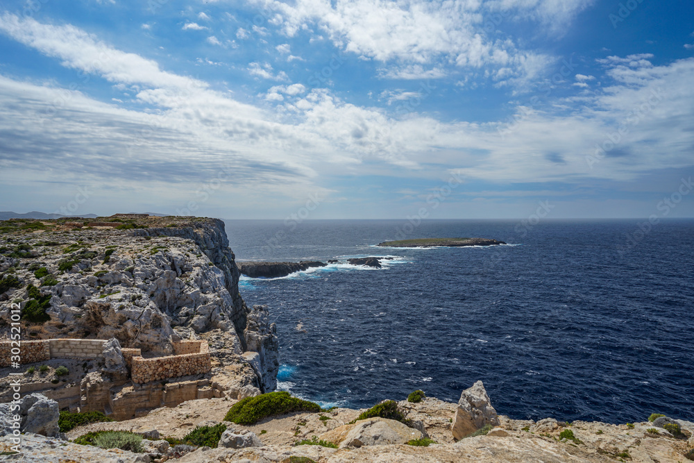 Beautiful Landscape with sea in Menorca island Spain