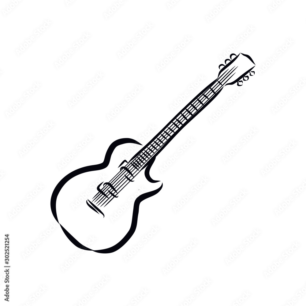 guitar isolated on white background