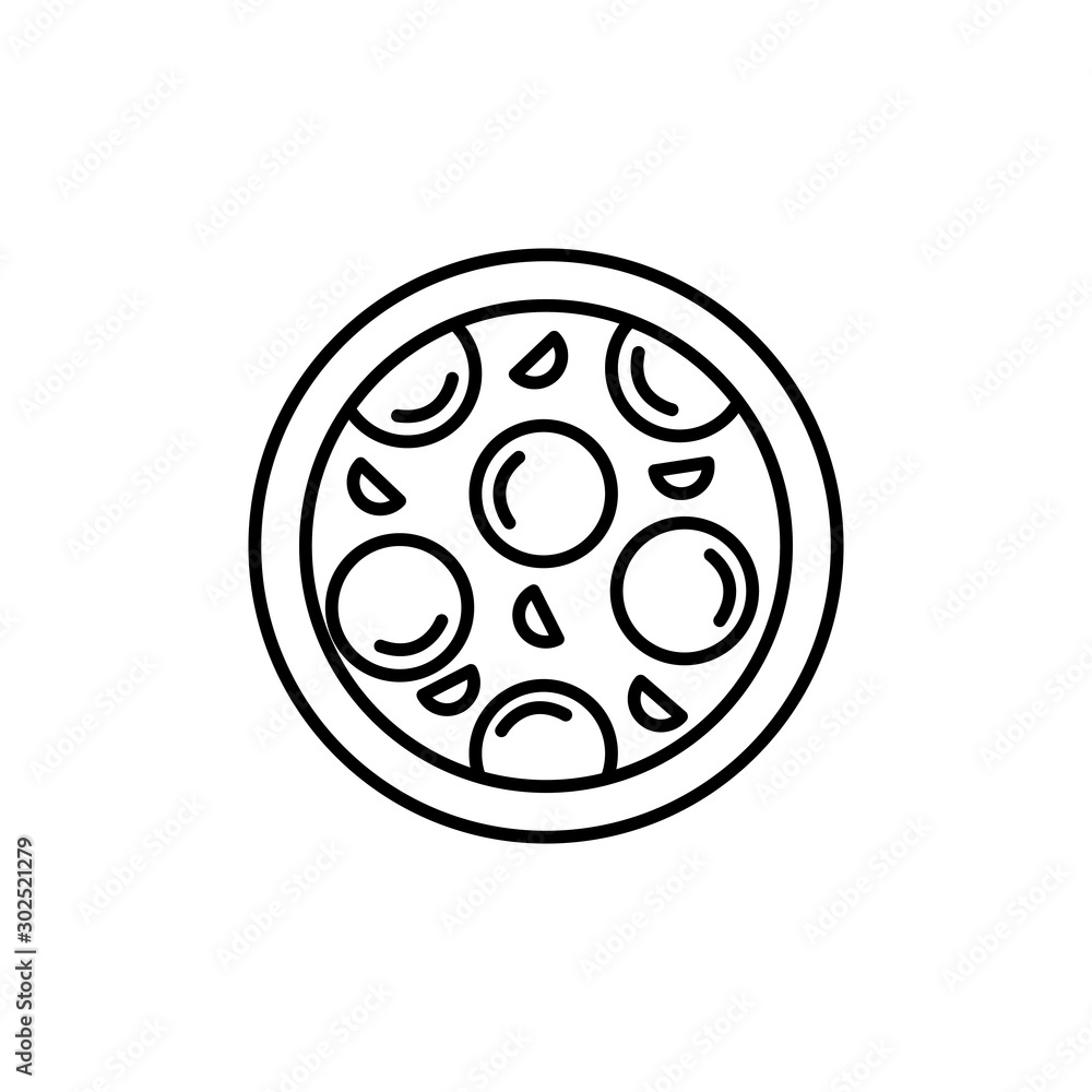 Isolated pizza icon line design