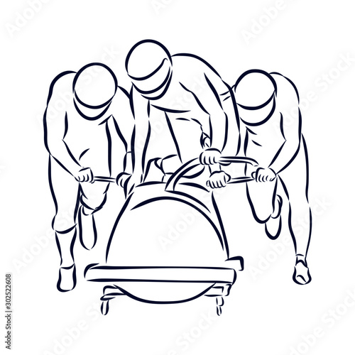bobsled sport sketch 