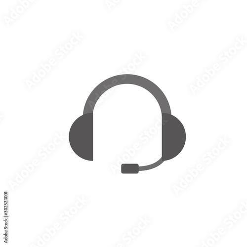 Digital headphones icon flat design