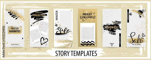 Trendy editable template for social networks story, vector illustration.