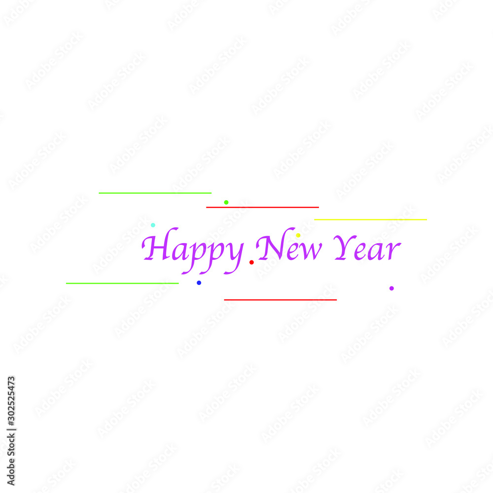 Obraz premium Happy New Year. Holiday Vector Illustration.