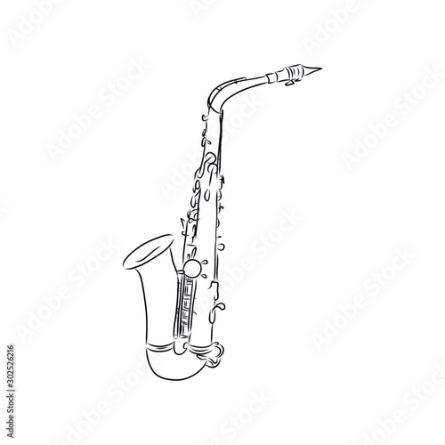 saxophone isolated on white background