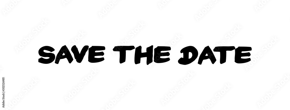 Save the date, vector text with marker Save the date, vector text with marker