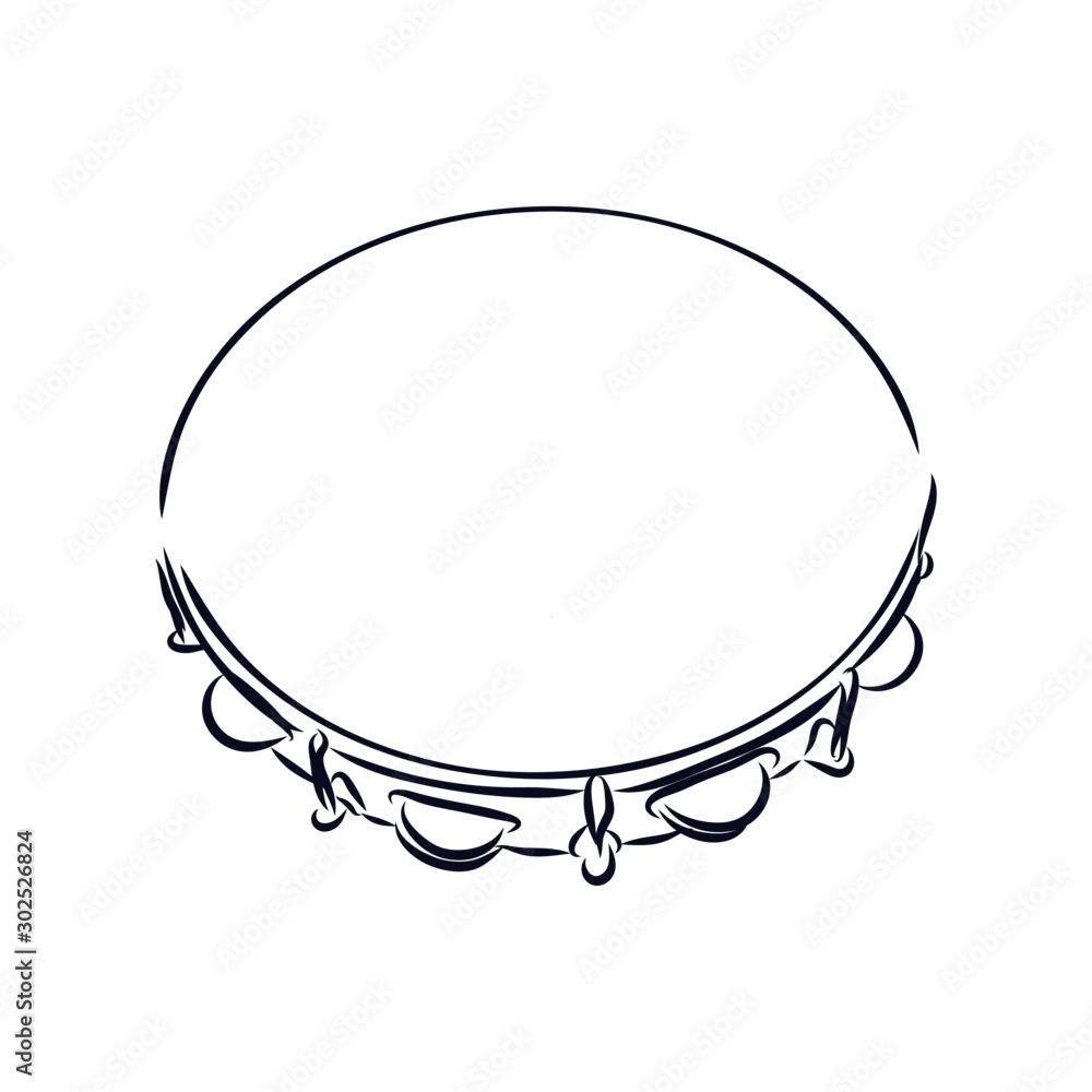 Tambourine Instrument Drawing