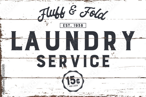 Laundry Service Sign with Shiplap Design
