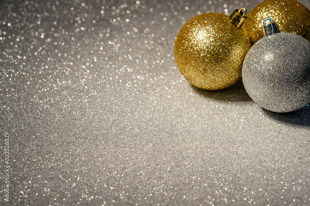  gold and silver christmas balls on a beautiful background6