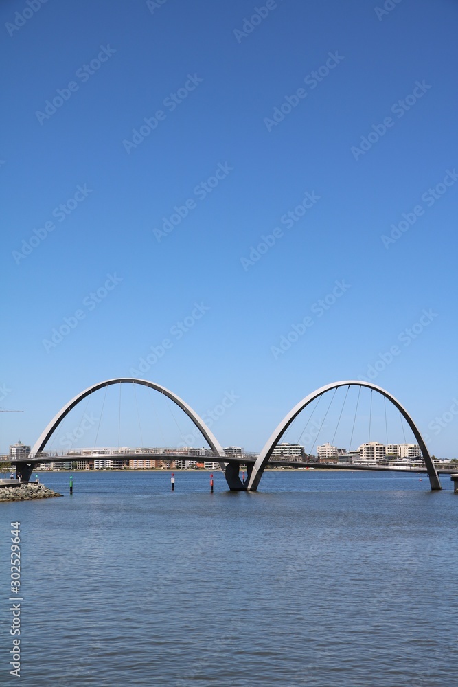 Elizabeth Quay Pedestrian Bridge in Perth, Western Australia