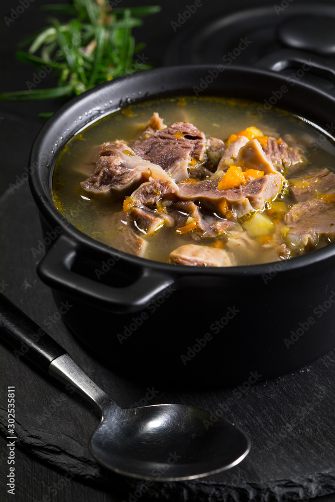 Chicken gizzards stewed with carrot in sauce. Chicken gizzards stewed with carrot in sauce.
