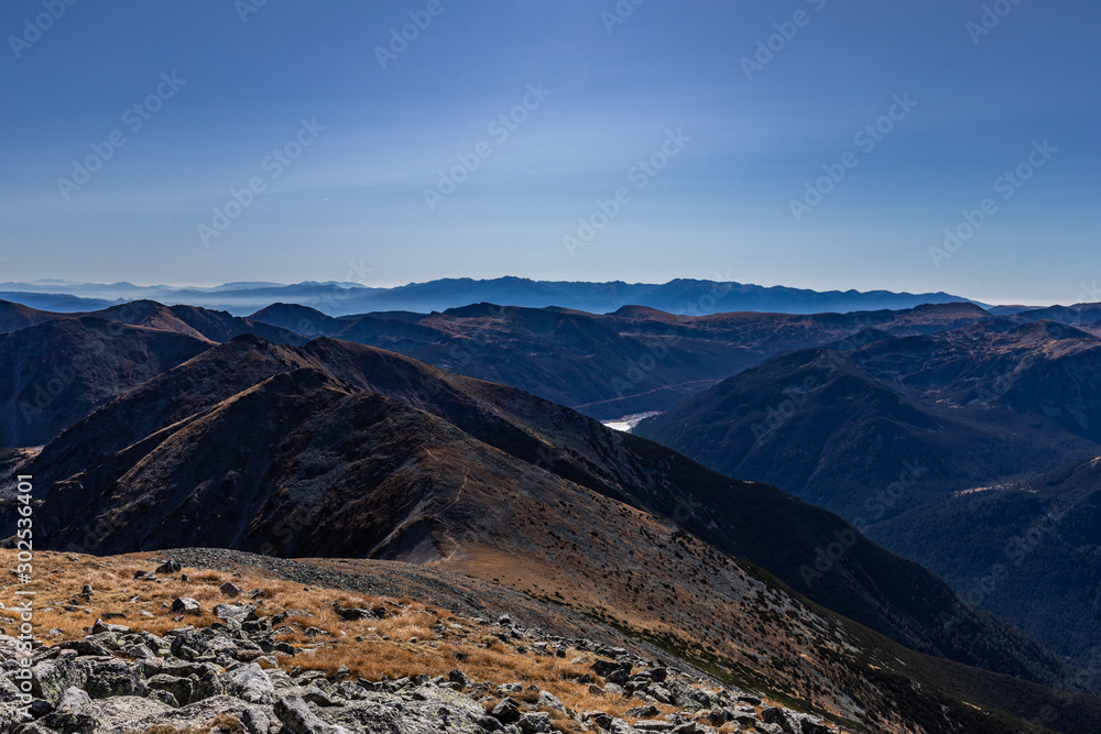 Panoramic View from Musala peak in Rila Mountains in Bulgaria