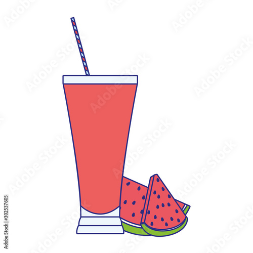 watermelon juice glass icon, colorful design