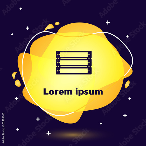 Black line Wooden box icon isolated on dark blue background. Grocery basket, storehouse crate. Empty wooden container for vegetables, products. Abstract banner with liquid shapes. Vector Illustration