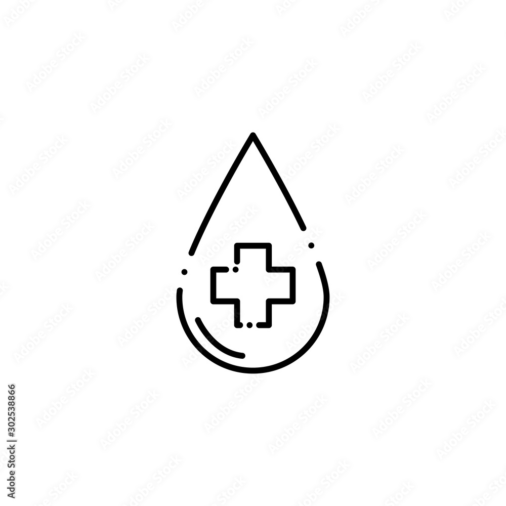 Isolated medical drop icon line design Isolated medical drop icon line design