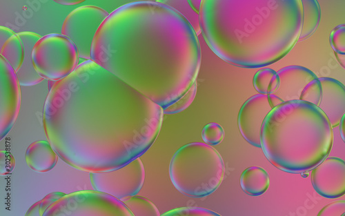 Close-up colorful soap bubbles 