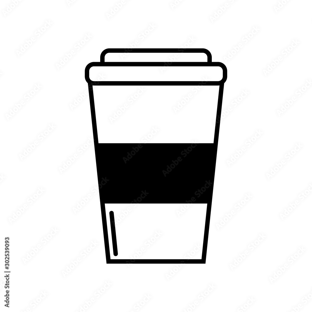 Isolated coffee mug icon line design Isolated coffee mug icon line design