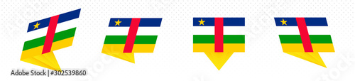 Flag of Central African Republic in modern abstract design, flag set.