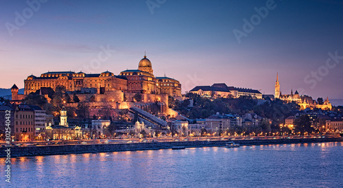 Budapest Castle at Sunset f...