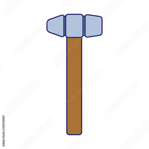 hammer tool icon, flat design