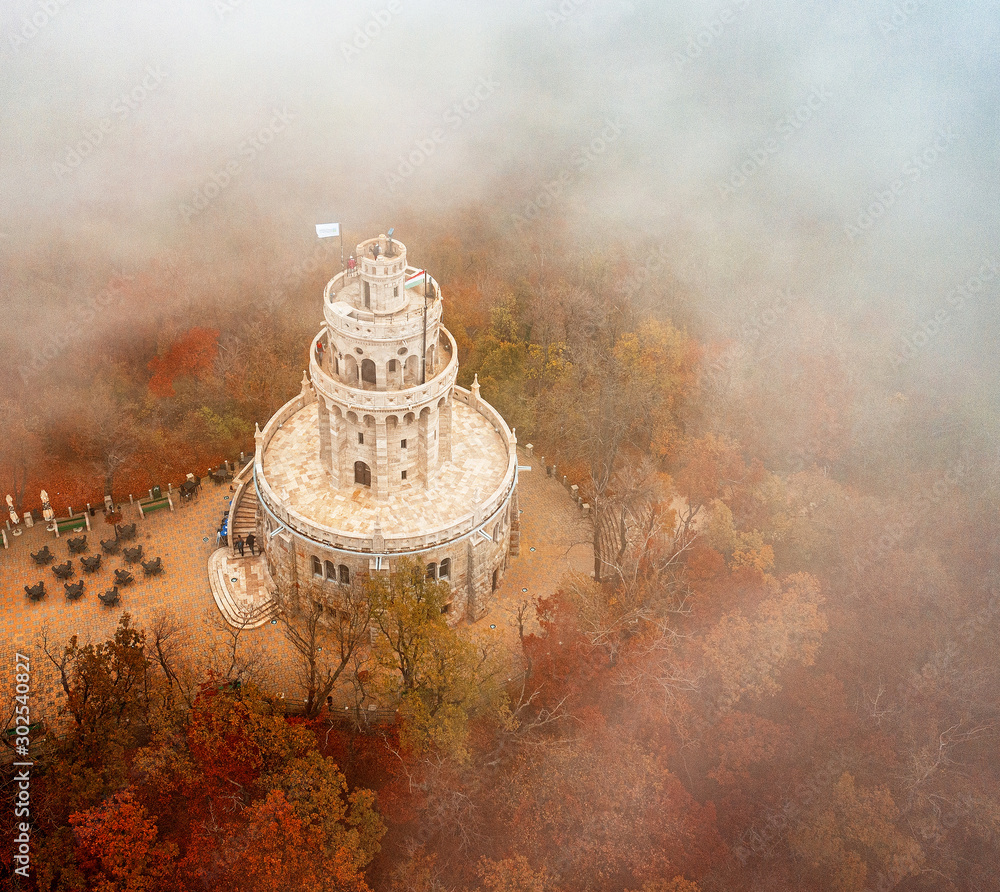 Aerial view on the Elizabeth Lookout in Budapest, Hungary.