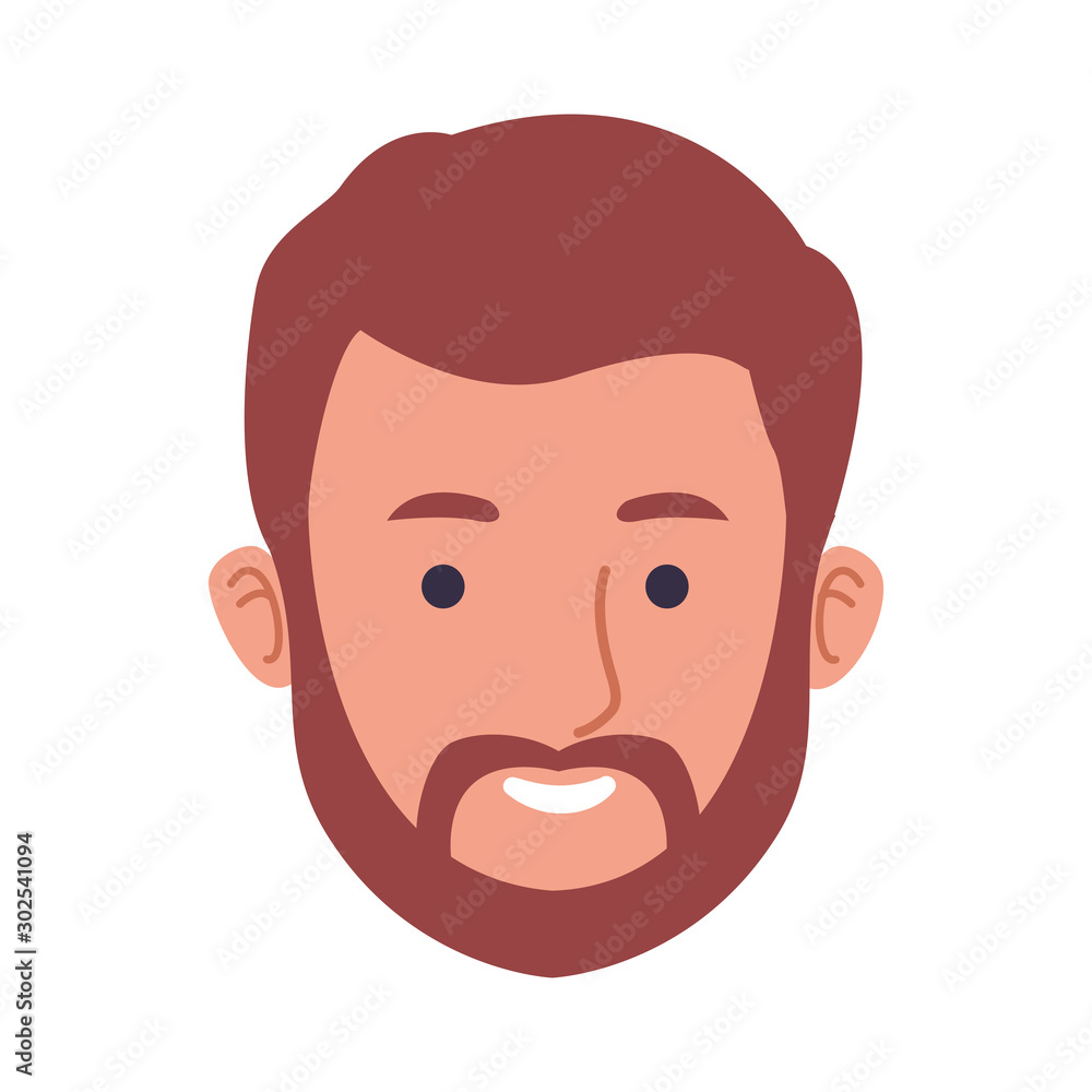 cartoon man with beard icon, colorful design cartoon man with beard icon, colorful design