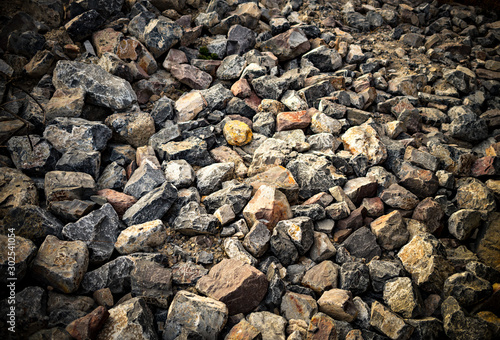 Colorful rocks covering the ground