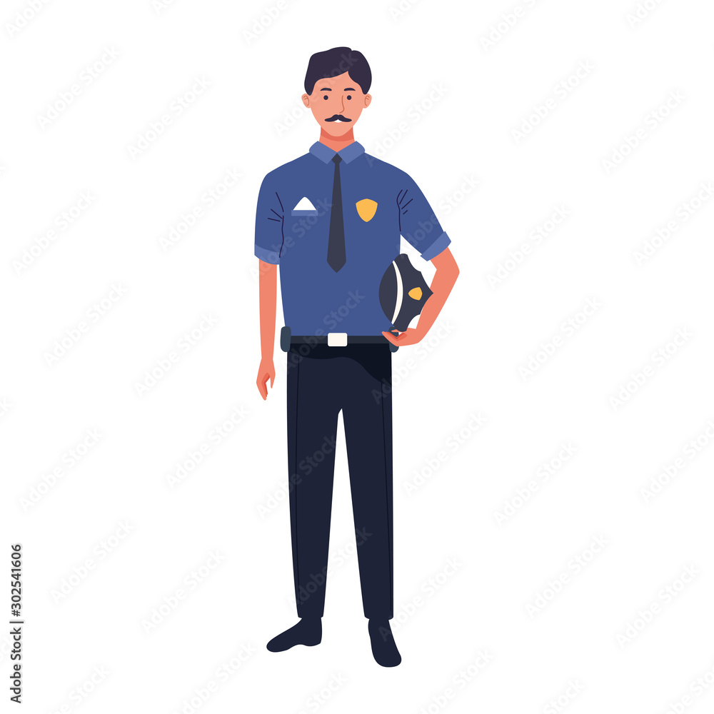 police man icon, flat design