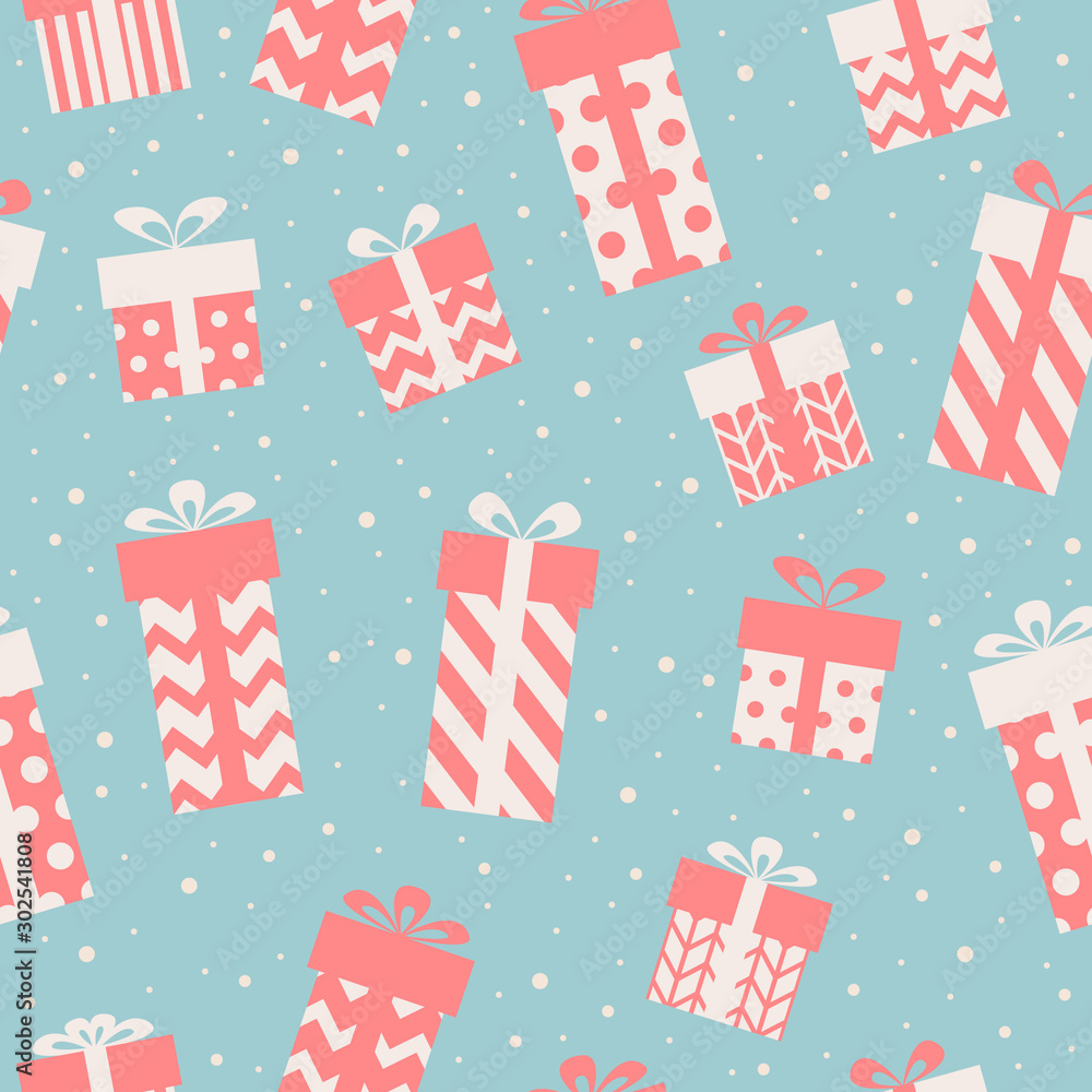 Seamless pattern from gift boxes. Christmas wrapping design Seamless pattern from gift boxes. Christmas wrapping design