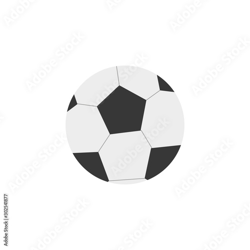 Isolated ball of soccer flat design
