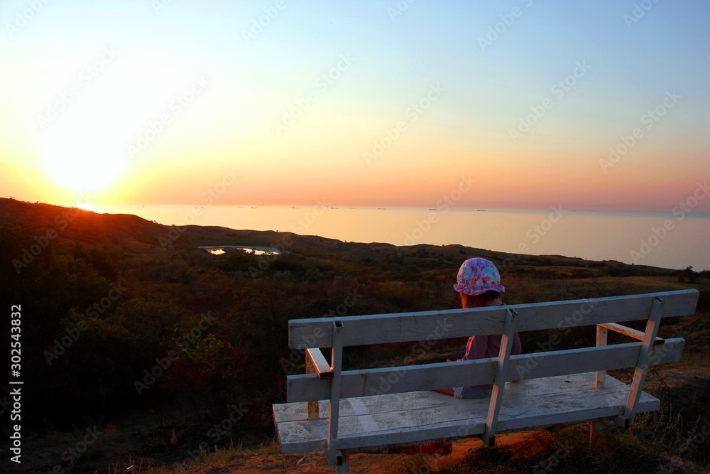 boat at sunset / sea / Crimean bridge / Black Sea? sunset boat at sunset / sea / Crimean bridge / Black Sea? sunset